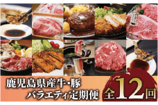 【全１２回定期便】鹿児島県産牛・豚バラエティ定期便(Z180-1727) 牛 牛肉 豚 豚肉 肉 鹿児島県産 国産 鹿児島産 黒牛 茶美豚 黒豚 餃子 しゃぶしゃぶ すき焼き すきやき すき焼 総菜 惣菜 冷凍 黒毛和牛 ステーキ ハンバーグ スライス 切り落とし 切り落し 切落し 頒布会 セット 定期