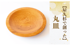 【屋久杉で創った】丸皿(高橋工芸/015-1869) 工芸品 皿 お皿 おさら 屋久杉 杉 木 木工 木材 インテリア 装飾 家 リビング オリジナル 一点もの 手づくり てづくり 手作り 木目 手作業 職人 工芸 鹿児島  自然遺産