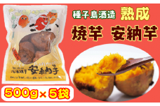 種子島 酒造 熟成 安納 焼き芋 (500g) 5袋　NFN005【450pt】自社農園 安納芋 安納いも 焼芋 焼きいも 熟成 種子島産 自社直営農園 カロテン シャーベット 