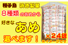 種子島 手作り 飴 伝統製法 かまど 直火 浜添製菓 お好きな あめ 1種 ×24袋　NFN264【300pt】 // 薪 かまど直火焚き製法 手造り飴 伝統 手作り おすそ分け らっきょうあめ ロケットあめ 火縄黒糖あめ 鉄砲豆銃兵あめ ガジュマルあめ 塩あめ 