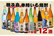 種子島 本格焼酎 12酒 飲みくらべセット 一升瓶　NFN514 【2750pt】 焼酎 飲み比べ セット 12酒類 本格芋焼酎 本格焼酎 芋焼酎 特別 サツマイモ 紫いも 黄金千貫 白豊 白麹 黒麹 安納芋 安納いも フルーティー コク さわやかなのど越し   