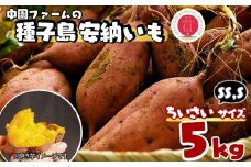 種子島 中園ファーム 安納いも ( 生芋 ) SS / S サイズ 5kg　NFN457【250pt】// 安納芋 安納いも発祥の地 本場・安納地域産 糖度 熟成期間 G.I 保護制度 ブランド 金賞 生いも 芋 いも さつまいも 