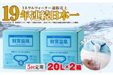 F6-2242／【5回定期】天然アルカリ温泉水20L×2