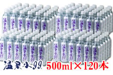 H8-0801／飲む温泉水/温泉水99（500ml×120本）