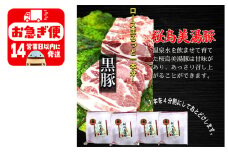 C3-0406／鹿児島県産　黒豚　桜島美湯豚　ロース ブロック　4kg (4分割)