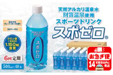 H8-2220／【6回定期】 財寶温泉 スポーツドリンク ペットボトル 500ml×48本
