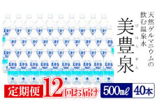 T27-1401／【12回定期便】飲む温泉水/美豊泉(500ml×40本)