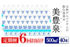 J13-1402／【6回定期便】飲む温泉水/美豊泉(500ml×40本)