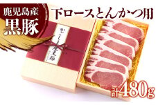 B2-0857／黒豚 下ロース とんかつ用　80g×6枚（計480g）