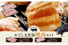 BS-004 かごしま黒豚焼き肉セット 1kg (ロース肉500g･バラ肉500g) 焼肉 薩摩八重ファーム 工房みかく亭