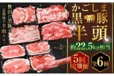 KSR-306-t 【5回定期便】かごしま黒豚半頭 約22.5kg 生産者直送 薩摩八重ファーム 工房みかく亭