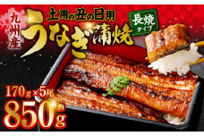 CSR-701 【数量限定】先行予約　丑の日用九州産うなぎ蒲焼  計約850g（約170g×5尾 ） 【2025年7月発送】