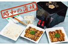 BS-915 鹿児島県産うなぎの蒲焼2尾（約240ｇ）「川内月見」 重箱 皿 米 秘伝のタレ 漬物 山椒 箸 おしぼり付き うなぎ亭天照
