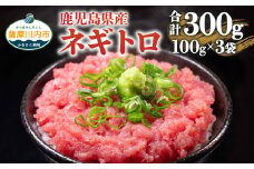 AS-410　2人前ずつ小分け 鹿児島県産本マグロ100％のネギトロ約6人前 合計300g（100g×3袋）