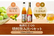 AS-335　五代リキュール飲み比べ（にごり梅酒梅太夫・生姜梅酒） 各720ml 山元酒造
