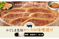BS-318 かごしま黒豚ロース肉の味噌漬けと塩麹漬け10枚セット（ご自宅用各5枚） SDGs未来都市薩摩川内