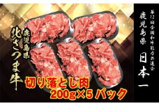 AS-2034 北さつま牛 切り落とし 合計１kg（200g×5パック）
