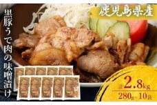 AS-753 鹿児島県産 黒豚うで肉の味噌漬け10袋 合計2.8kg