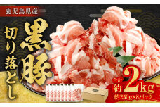 ASR-2165 鹿児島県産黒豚 大容量 小分け パック 切り落とし 2kg（250g×8パック） 黒豚 黒豚切り落とし 切り落とし 豚肉 ウデ肉 肩肉