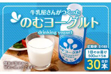【6回定期便】“牛乳屋さんがつくった”のむヨーグルト 500ml×5本×6回 合計15L 無添加 県酪農協牛乳 DS-224