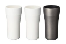 【京セラ】真空断熱タンブラー 420ml ＜ホワイト2個・ブラック1個＞ （計3個） CERAMUG タンブラー 真空容器 保冷 保温 真空断熱 セラミック トラベルカップ KYOCERA CSR-810-1