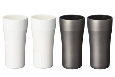 【京セラ】真空断熱タンブラー 420ml ＜ホワイト2個・ブラック2個＞ （計4個） CERAMUG タンブラー 真空容器 保冷 保温 真空断熱 セラミック トラベルカップ KYOCERA ESR-012