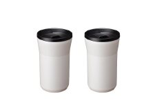 【京セラ】蓋付きタンブラー 350ml ＜クリームホワイト＞ ペアセット （2個） CERAMUG タンブラー 真空容器 保冷 保温 真空断熱 セラミック トラベルカップ KYOCERA BS-626-1