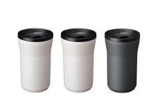 【京セラ】蓋付きタンブラー 350ml ＜クリームホワイト2個・ダークグレー1個＞ 計3個セット CERAMUG タンブラー 真空容器 保冷 保温 真空断熱 セラミック トラベルカップ KYOCERA CSR-609-1
