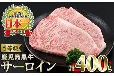 No.363 ＜肉質等級5等級＞(K-105)鹿児島黒牛サーロインステーキ(200g×2P・計400g)国産 九州産 牛肉 黒牛 黒毛和牛 和牛 ステーキ サーロイン 冷凍【さつま日置農協】