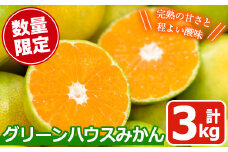 No.148 期間限定！鹿児島県産 グリーンハウスみかん(計3kg) みかん ミカン 蜜柑 3kg 柑橘 果物 フルーツ 小ぶり 青果 果実 鹿児島 ギフト 贈答 プレゼント【黒川農園】