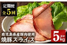 No.445 【毎月下旬に発送】＜定期便・計5回(冷凍便)＞鹿児島県産焼豚スライス(200g×5袋×5回) 国産 九州産 チャーシュー 豚肉 お肉 冷凍 おかず おつまみ 5kg 定期便 頒布会【末永商店】【389】