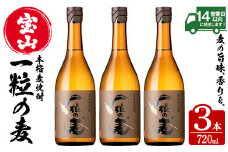 No.913 一粒の麦(720ml×3本)焼酎 麦焼酎 酒 アルコール 麦 家飲み 宅飲み 大麦 大麦麹 常温 常温保存【西酒造】【912】