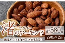 No.1035-A 渚のアーモンド(計580g・290g×2袋) ナッツ おつまみ 無塩 ノンオイル 国内製造 アーモンド 常温 常温発送【末永商店】