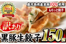 No.1009w-m ＜訳あり＞数量・期間限定！鹿児島黒豚使用のもちっと餃子(計150個・15個入り×10パック) 国産 九州産 ぎょうざ ギョウザ 冷凍 黒豚 豚肉 お肉 おかず【末永商店】