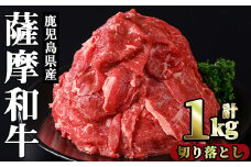 No.1142-B 薩摩和牛切り落とし(計1kg・500g×2P) 国産 九州産 牛肉 和牛 薩摩和牛 赤身 焼き肉 焼肉 切り落とし 切り落し 切落し 冷凍【さつま屋産業】