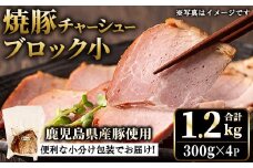 No.1205-B 鹿児島県産の焼豚小ブロック計1.2kg(約300g×4P)レ付き 国産 九州産 鹿児島県産 焼豚 チャーシュー ラーメン 具材 お中元 お歳暮 ギフト 贈答 詰め合わせ 豚肉 タレ おかず おつまみ 頒布会 人気【薩摩ファームブロスト】