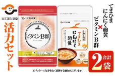 No.1297 活力セット(てまひま にんにく卵黄・ビタミンB群/各1袋) 鹿児島 日置市 ニンニク 健康食品 加工食品 栄養 元気 有精卵 カプセル 手軽に 安全安心【てまひま堂】【899】【1298】