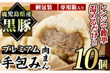 鹿児島県産 プレミアム手包み黒豚まん(計10個) 国産 豚肉 肉まん【アグリおおすみ】A78-v01