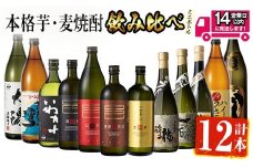 ＜2週間以内発送！＞【芋・麦焼酎セット】曽於市の焼酎こだわりミニ12本セット 芋焼酎 麦焼酎 飲み比べ【山元商店】C17-v02