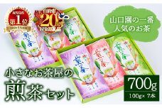 ＜期間限定企画実施中！お茶生産量日本一の鹿児島県産！＞小さいお茶屋の煎茶セット(煎茶100g×7本・合計700g) 鹿児島県産 煎茶 セット【お茶の山口園】A185-v02