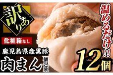 ＜数量限定企画実施中！＞【訳あり】黒豚まん12個入り！化粧箱なし自宅用！ 肉まん 黒豚 訳あり【有限会社アグリおおすみ】A188-v02