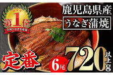 無投薬！鹿児島県産うなぎ蒲焼セット＜定番＞(計720g以上・ 約120g×6尾) タレ・山椒付き 鰻 ウナギ 国産【西日本養鰻】B145-v01