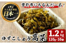 ゆずこしょう高菜(計1.2kg・120g×10袋) お漬物 高菜 常温【曽於市観光協会】A487