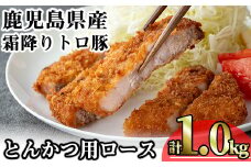 鹿児島県産霜降りトロ豚 とんかつ用ロース (計1kg・200g×5枚) 鹿児島県産 豚肉 霜降り 【KNOT】 A571