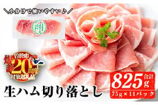 【期間限定企画！】＜2025年10月中に発送予定＞国産豚生ハム切り落とし75g×11P(計825g) 生ハム おつまみ 小分け 【ナンチク】A302-10-v02