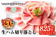 【期間限定企画！】＜2026年1月中に発送予定＞国産豚生ハム切り落とし75g×11P(計825g) 生ハム おつまみ 小分け 【ナンチク】A302-01-v02