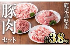 鹿児島県産豚肉セット(合計3.8kg) 鹿児島県産 冷凍 豚肉【TRINITY】A681