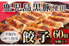 A-109 鹿児島黒豚餃子60個(30個×2)国産！鹿児島県産黒豚肉を100%使用した冷凍黒豚ぎょうざ【九面屋】国産 霧島市 ギョーザ 冷凍 惣菜 おかず おつまみ 黒豚 タレ付き