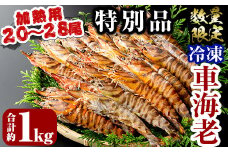 B-136 ＜数量限定！特別品＞冷凍車えび特大サイズ1kg(20～28尾・加熱用)【MBC開発】霧島市 えび 冷凍 海老 エビ 車エビ 調理 小分け 加熱用