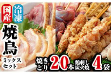 A-219 焼鳥20本と鳥刺し・炭火焼のセット【焼鳥ワタセ】霧島市 肉 鶏肉 焼き鳥 鶏刺し